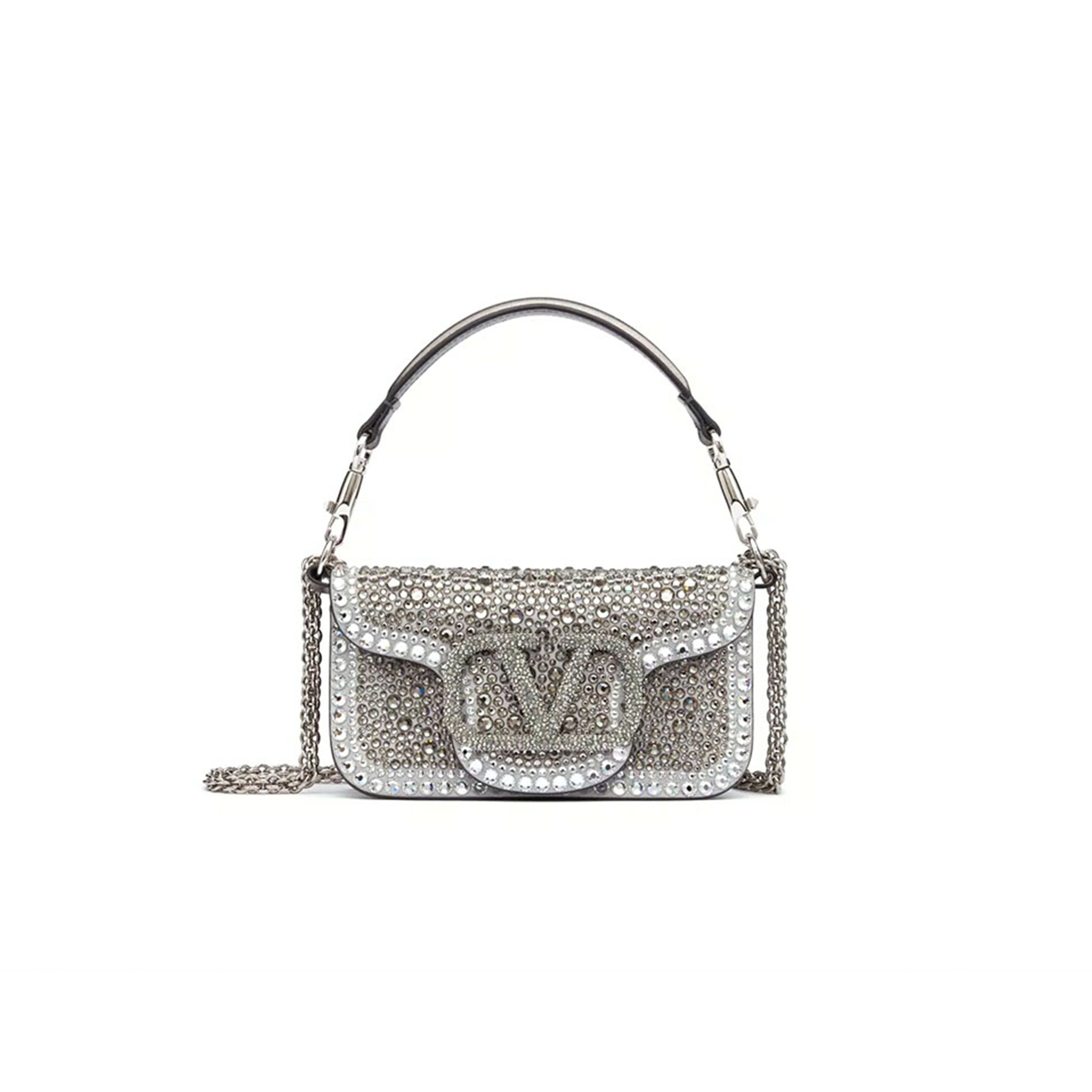 VALENTINO SMALL VALENTINO GARAVANI LOCÒ SHOULDER BAG WITH RHINESTONES 3W0B0K53JFN_ZQG (20*11*5cm) VALENTINO SMALL VALENTINO GARAVANI LOCÒ SHOULDER BAG WITH RHINESTONES 3W0B0K53JFN_ZQG (20*11*5cm)